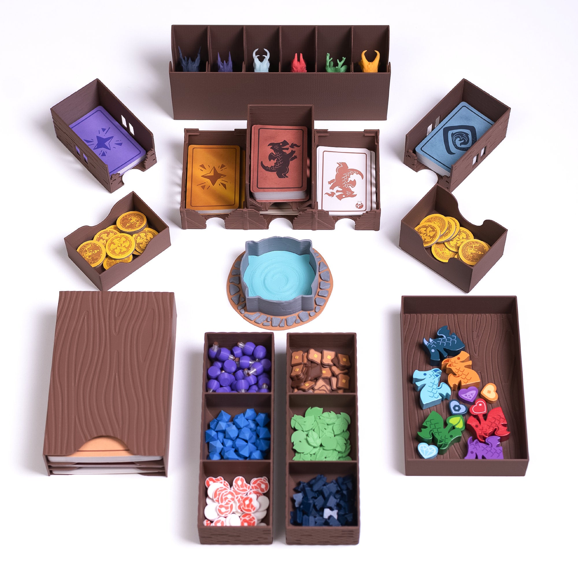 Flamecraft Organizer: Magical Game Setup, Works with Sleeved Cards - board game expansion set - BoardGeekFox
