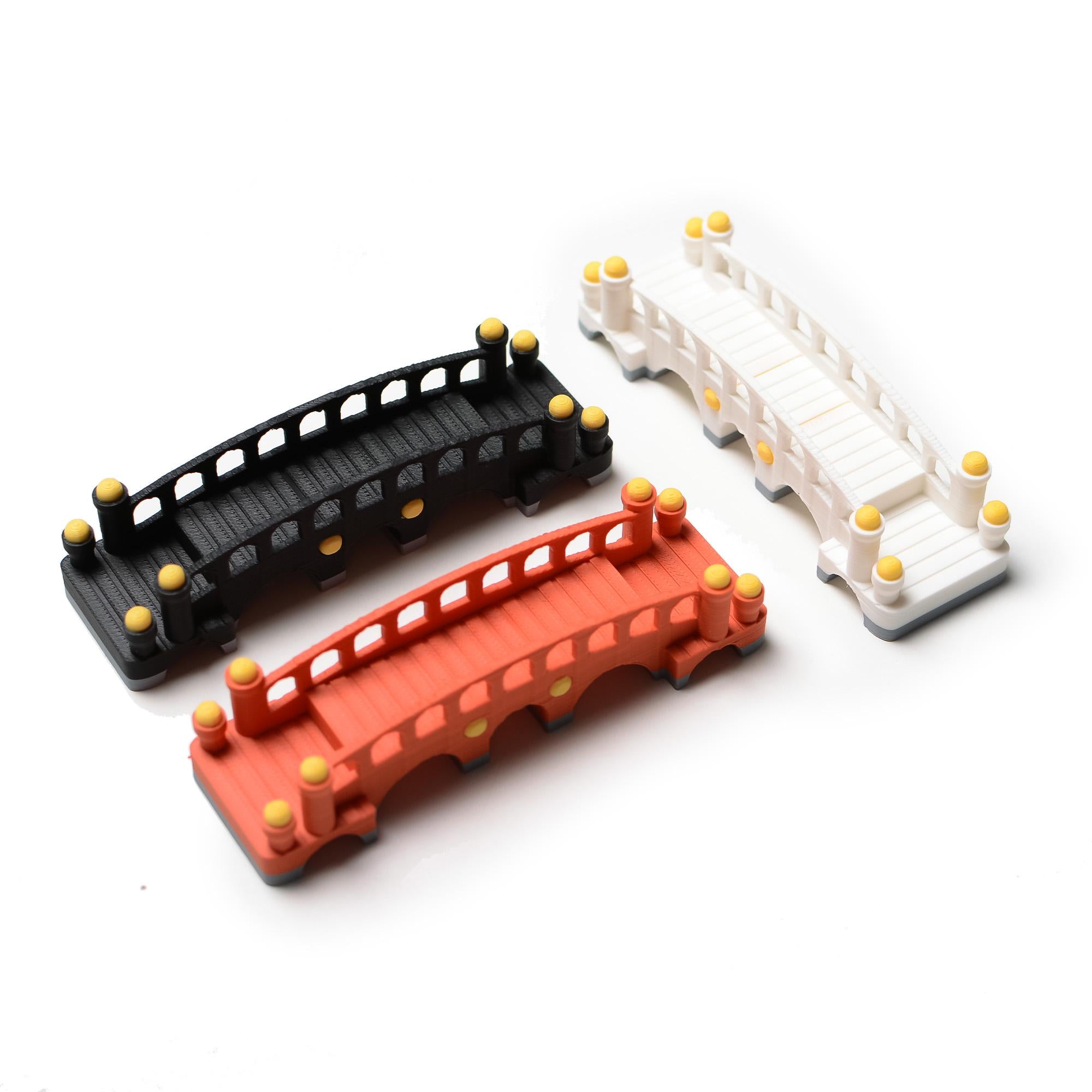 White Castle 3D Printed Bridge Set - 3 Durable Plastic Bridges - board game expansion set - BoardGeekFox