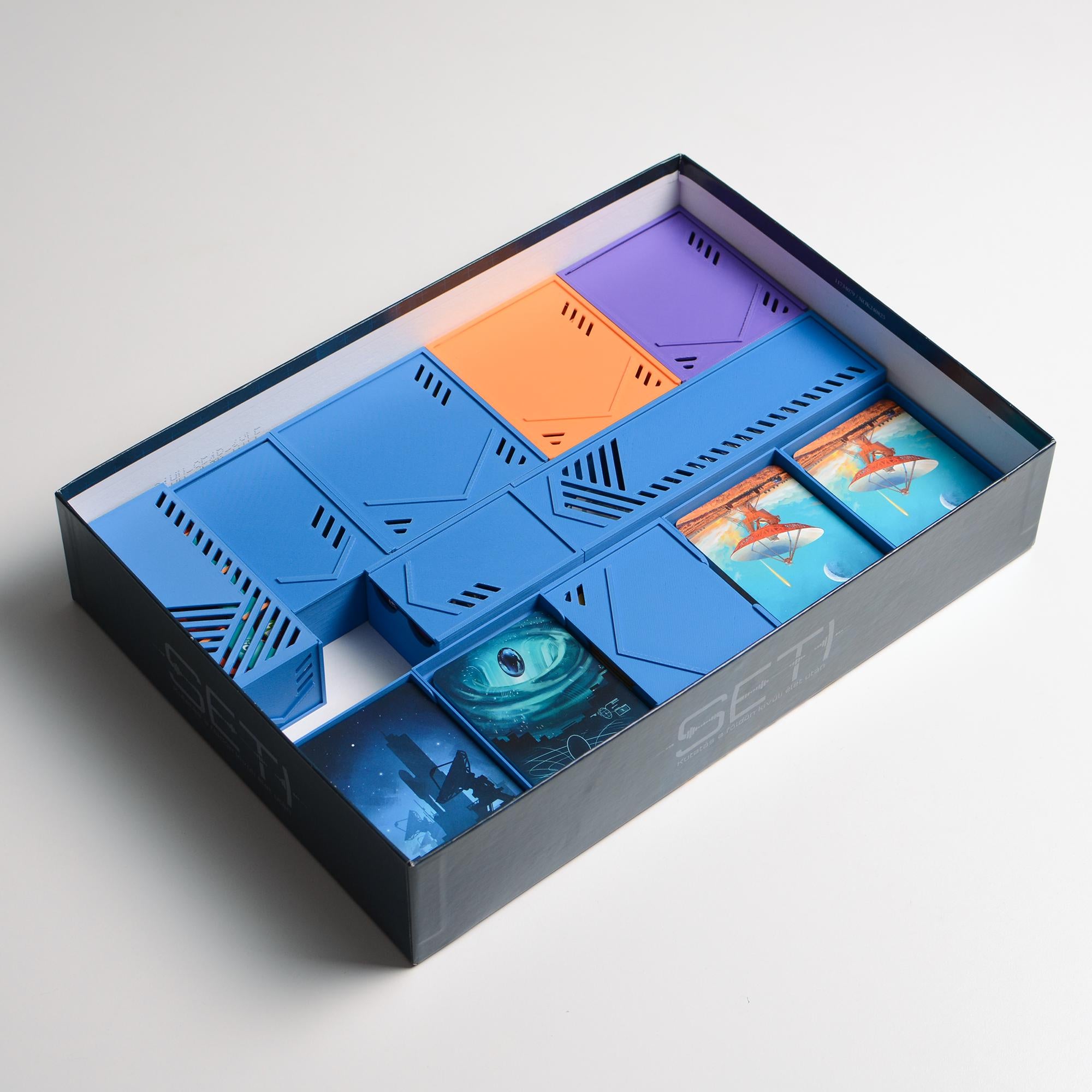SETI Board Game Insert / Organizer – Sleeved Card Compatible + Optional Token Set - board game expansion set - BoardGeekFox