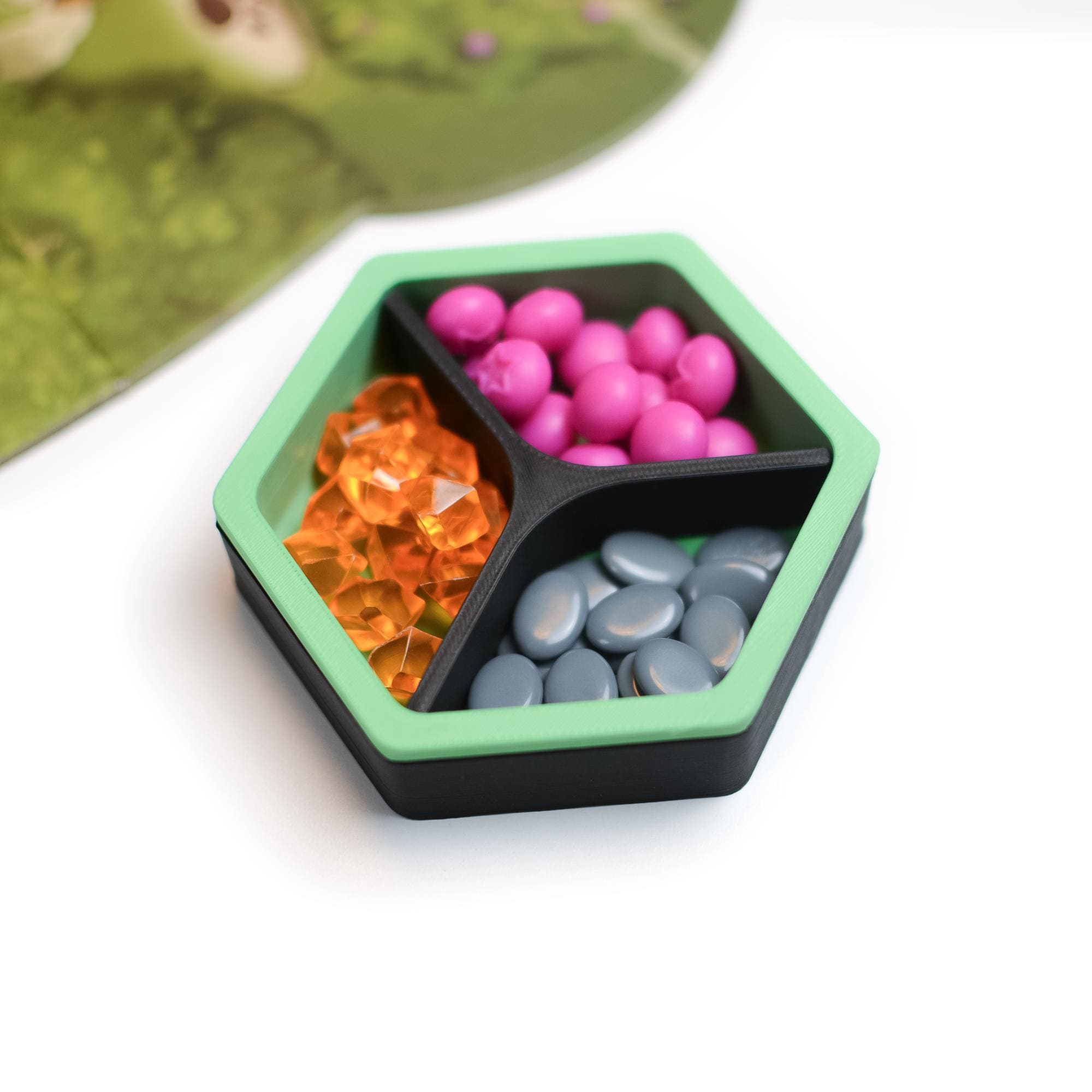 Magnetic Hexagon Board Game Token Trays – Custom Color Organizers with Dividers - board game expansion set - BoardGeekFox