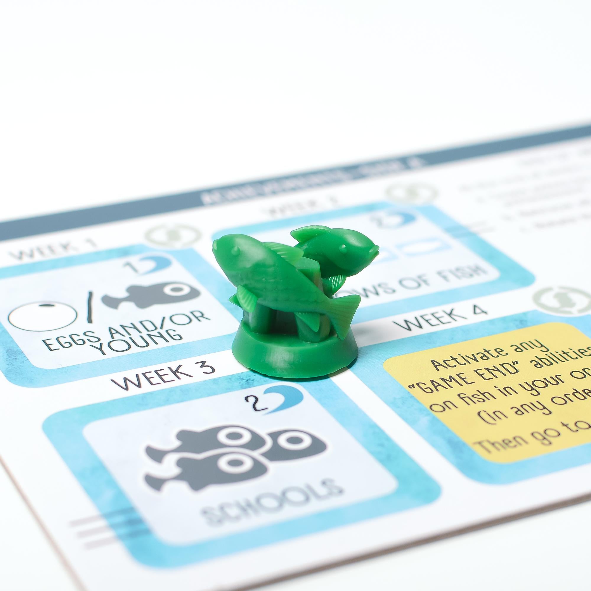 Finspan Complete Token Set – First Player, Weekly Tracker & Diver Player Tokens – 32 pcs - board game expansion set - BoardGeekFox