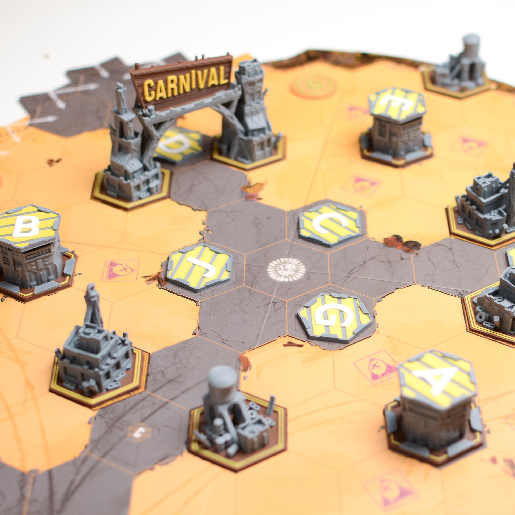 Thunder Road: Carnival of Chaos – Terrain & Token Set (Unofficial) - board game expansion set - BoardGeekFox