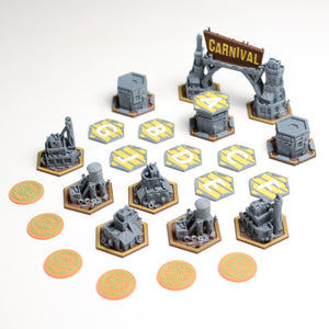 Thunder Road: Carnival of Chaos – Terrain & Token Set (Unofficial) - board game expansion set - BoardGeekFox