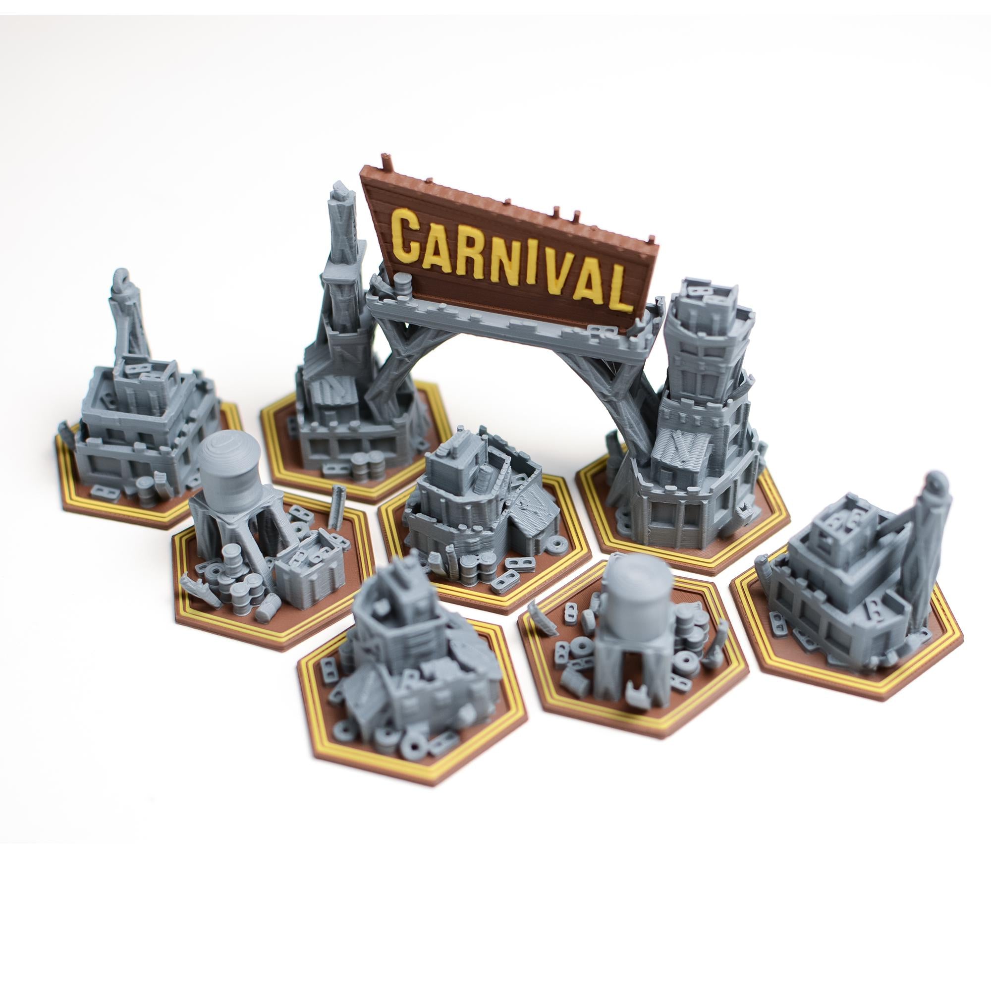 Thunder Road: Carnival of Chaos – Terrain & Token Set (Unofficial) - board game expansion set - BoardGeekFox