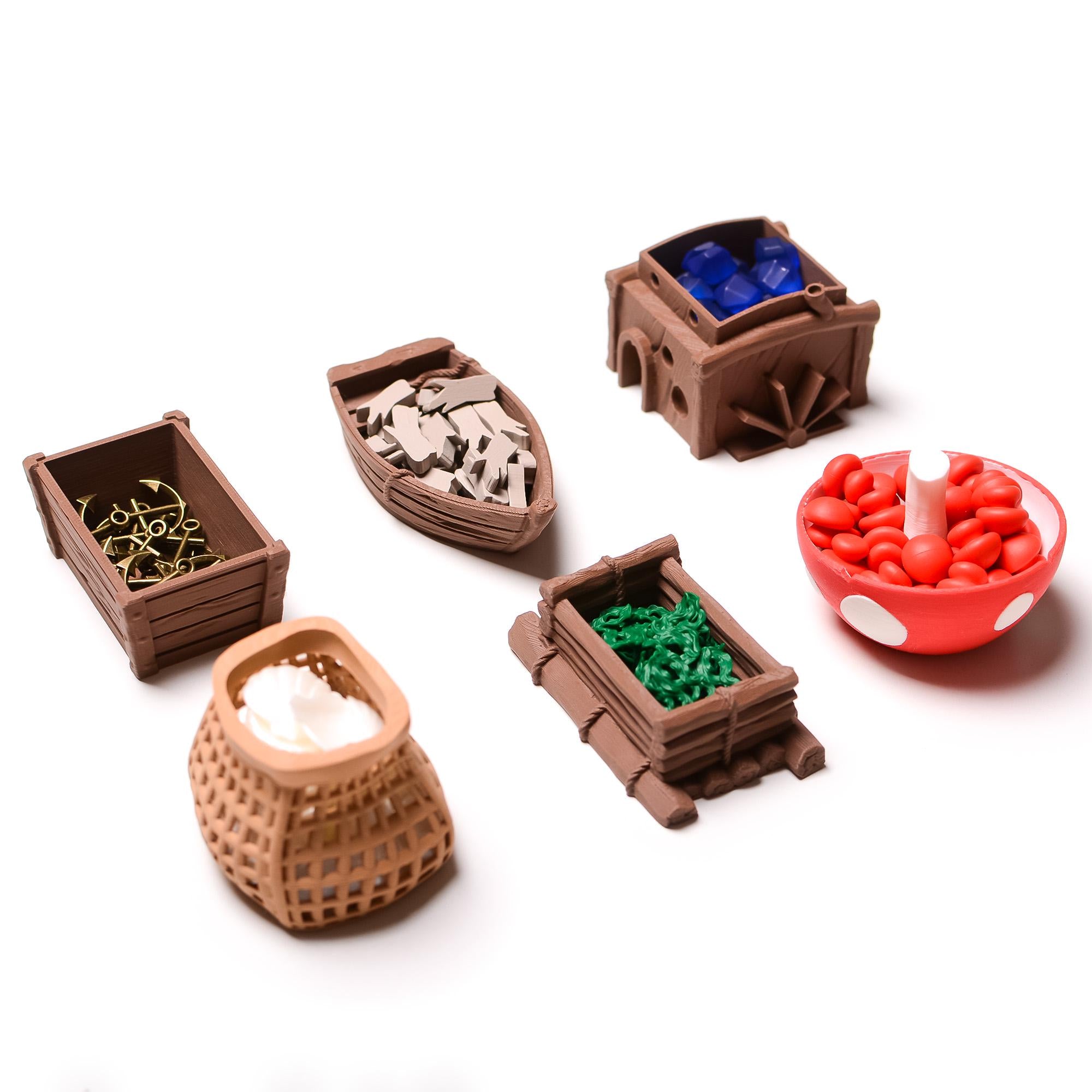 Everdell: Fashore Resource and Token Holder Set - 6 Pieces - board game expansion set - BoardGeekFox