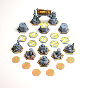 Thunder Road: Carnival of Chaos – Terrain & Token Set (Unofficial) - board game expansion set - BoardGeekFox