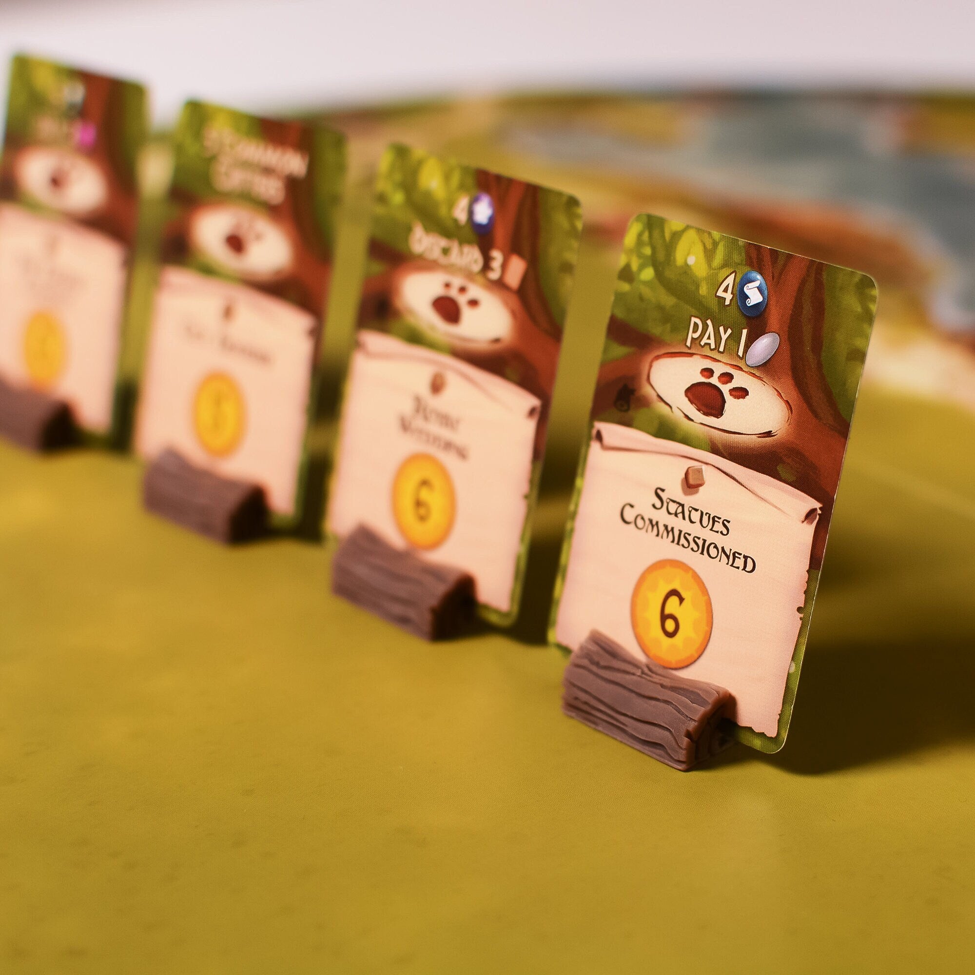 Everdell Card Holder tree 4pcs | Card Stand | Tree trunk | Everdell upgrade | Event card holder- unofficial - board game expansion set - BoardGeekFox