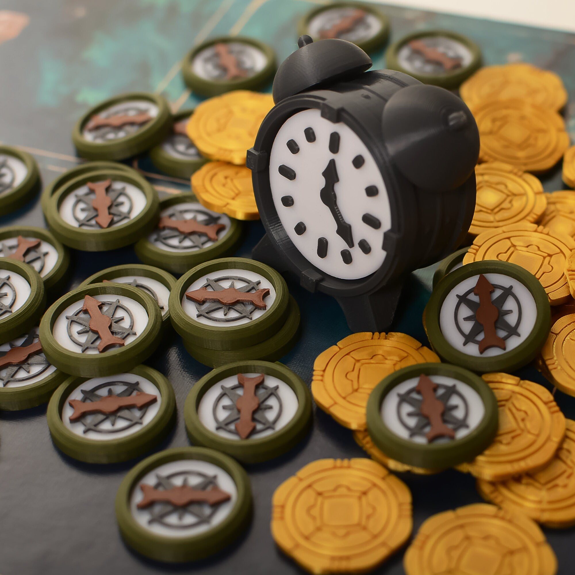 Lost Ruins of Arnak | Compass and coins | Starting Player Marker | Expansion - board game expansion set - BoardGeekFox