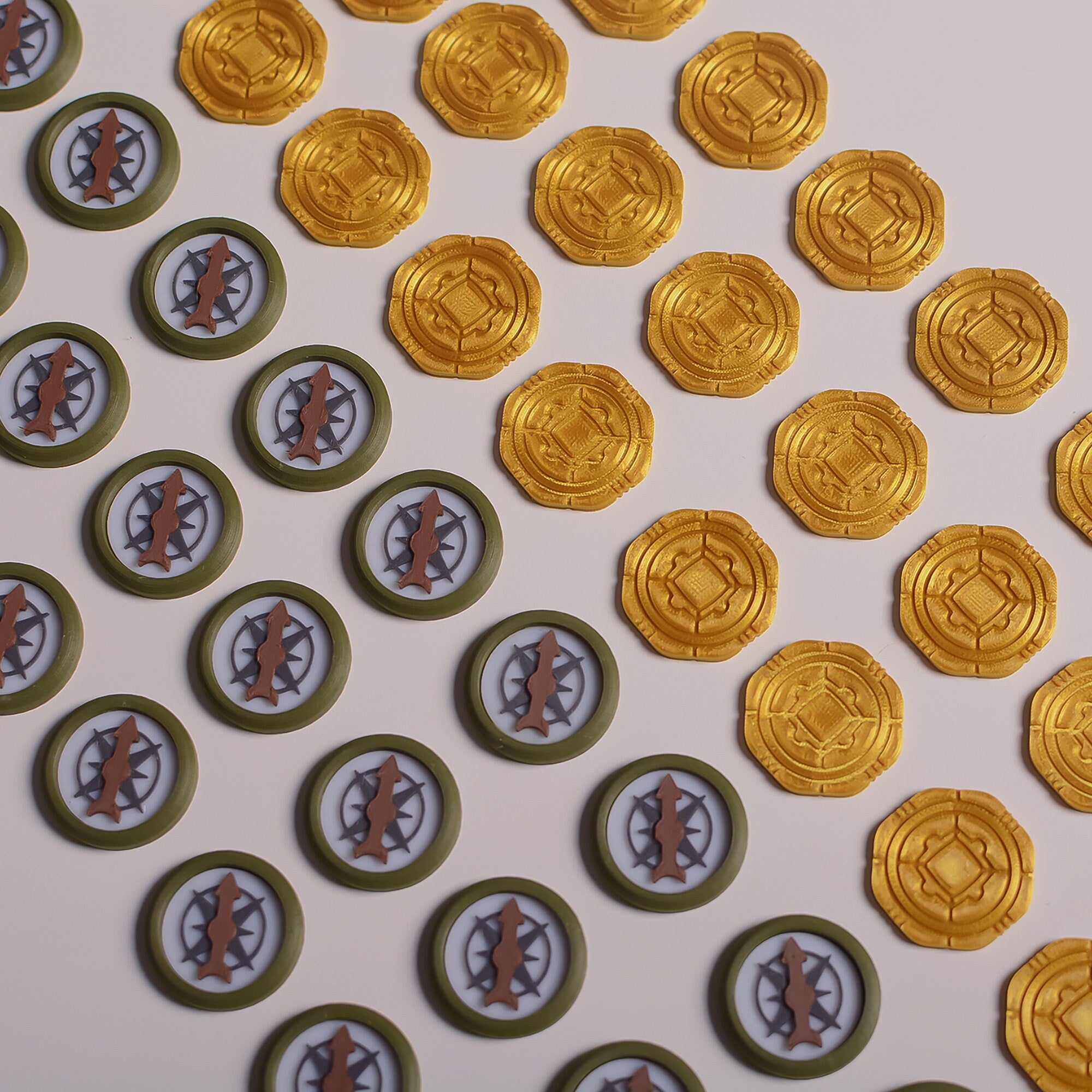 Lost Ruins of Arnak | Compass and coins | Starting Player Marker | Expansion - board game expansion set - BoardGeekFox