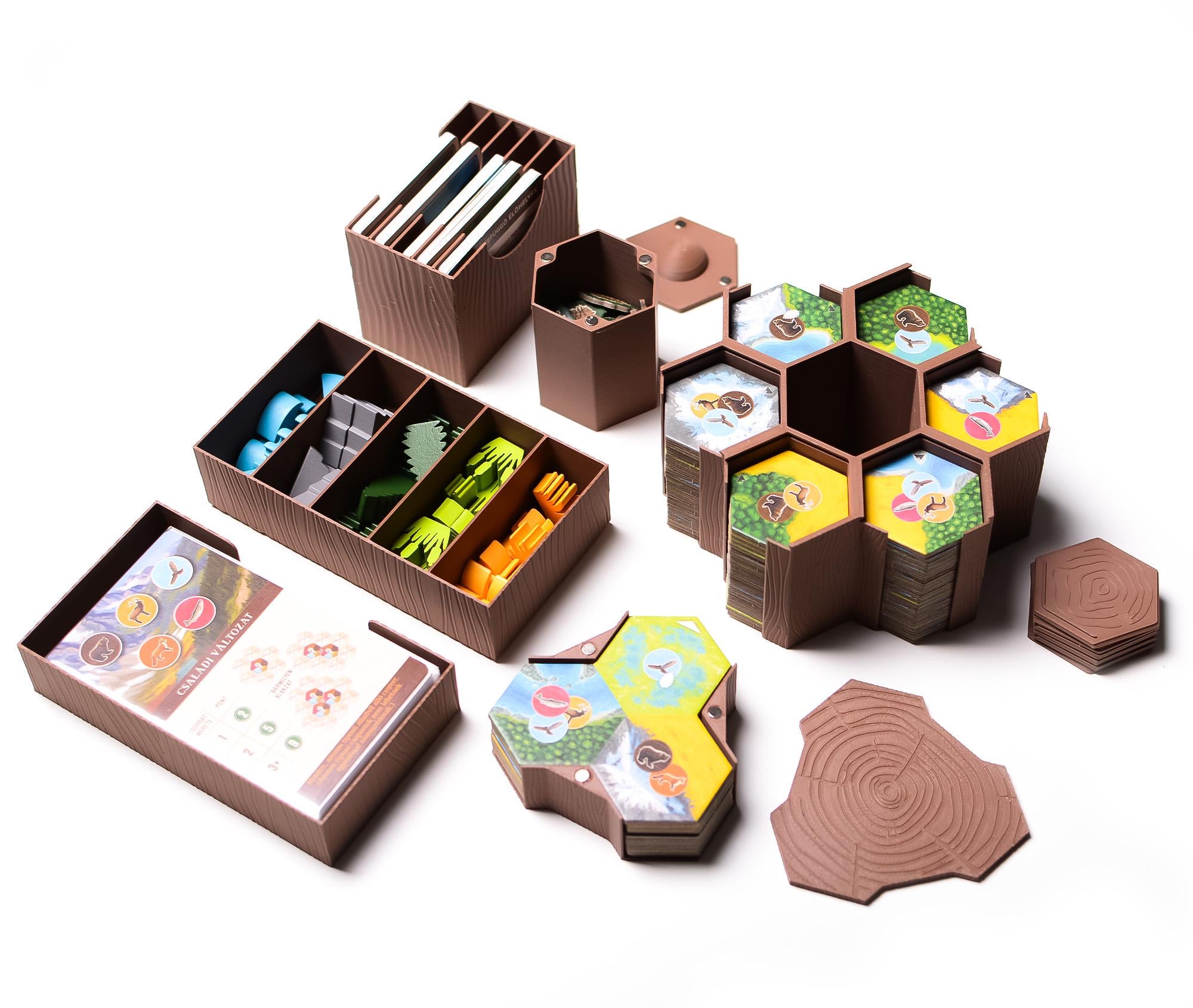 Cascadia and Landmarks Expansion Insert / Organizer (sleeved cards) - board game expansion set - BoardGeekFox
