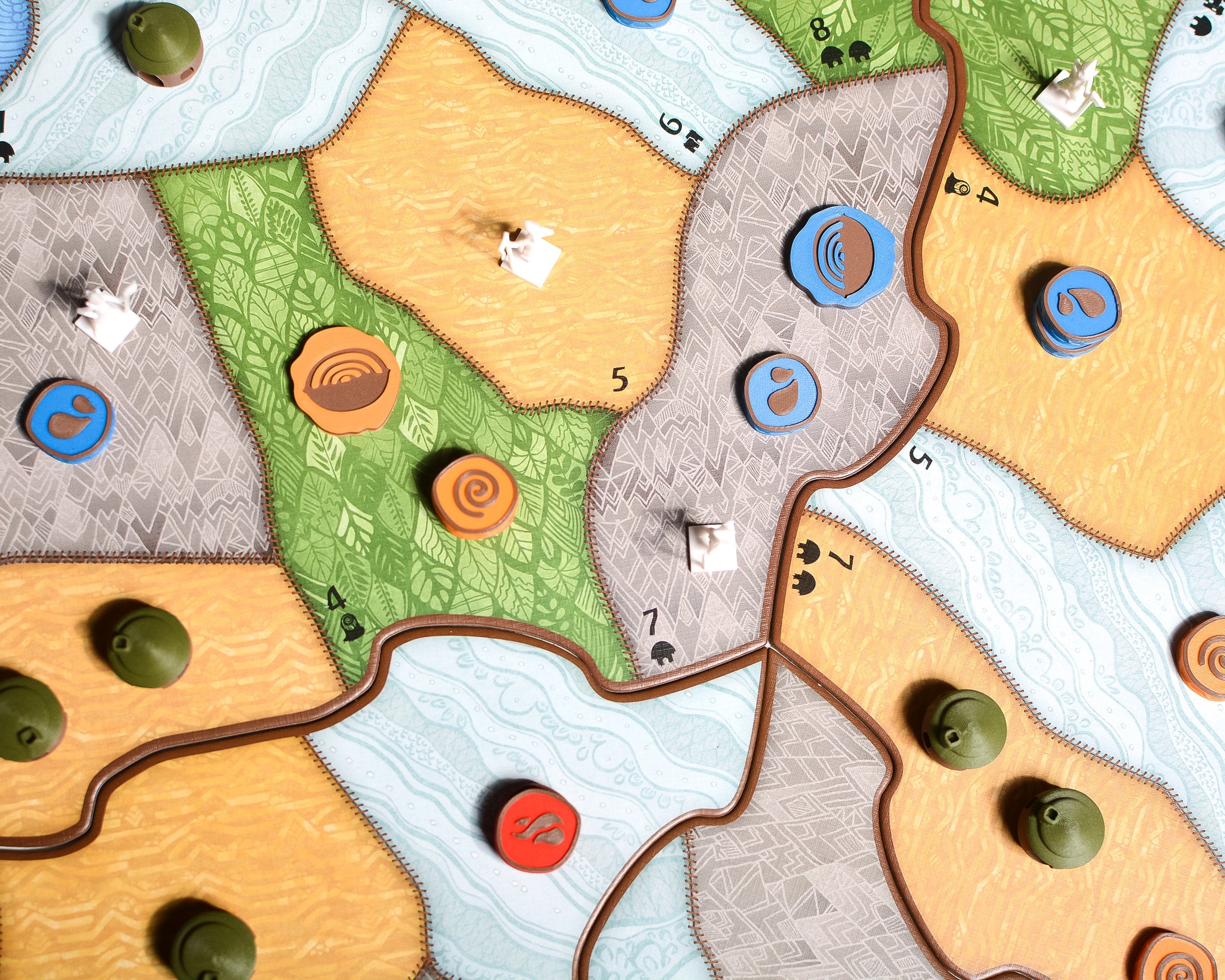 Spirit Island Upgrade Tokens | Fear | Dahan huts | Presence tokens - board game expansion set - BoardGeekFox