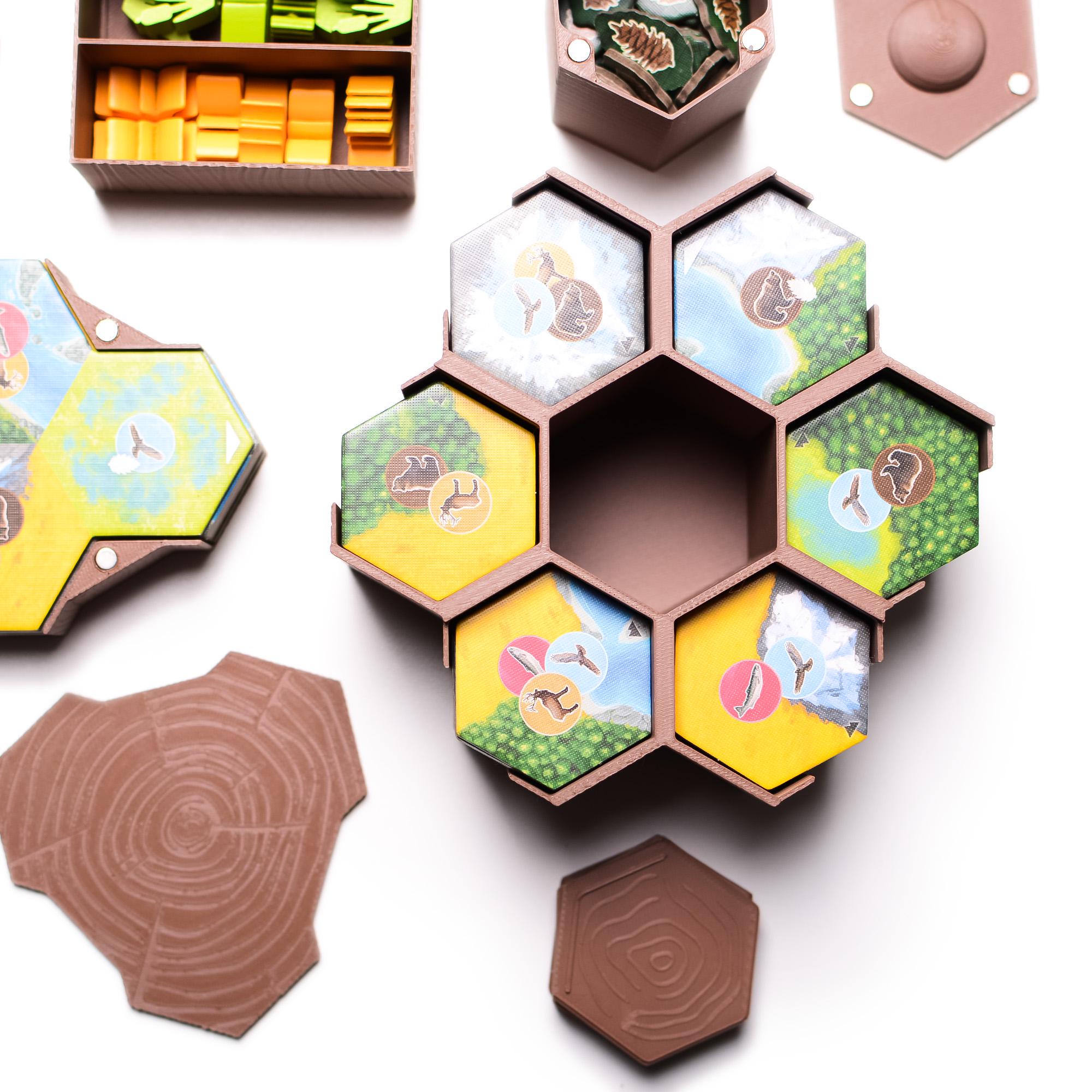 Cascadia and Landmarks Expansion Insert / Organizer (sleeved cards) - board game expansion set - BoardGeekFox