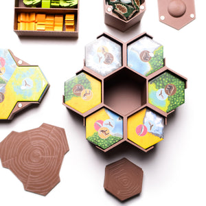 Cascadia and Landmarks Expansion Insert / Organizer (sleeved cards) - board game expansion set - BoardGeekFox
