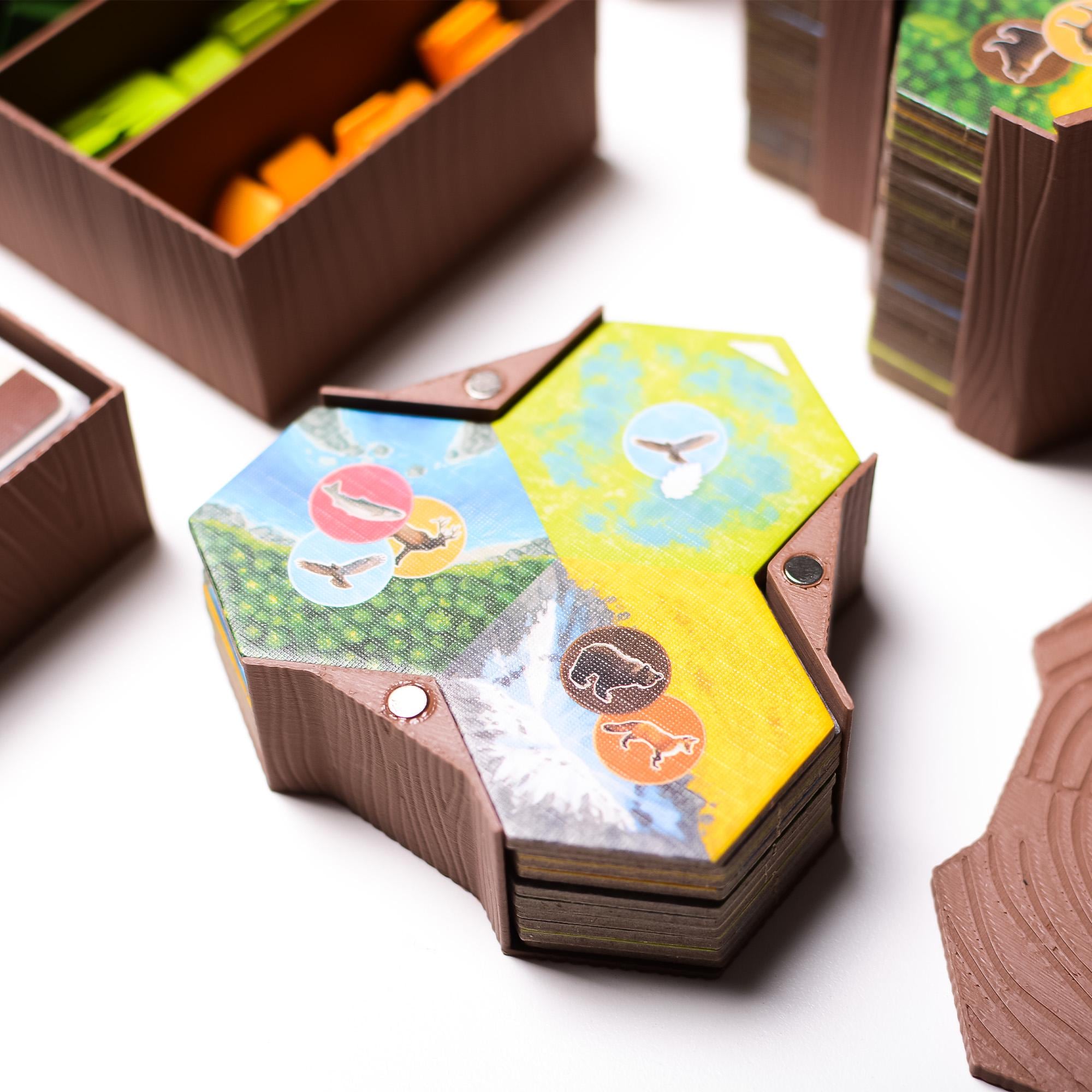 Cascadia and Landmarks Expansion Insert / Organizer (sleeved cards) - board game expansion set - BoardGeekFox