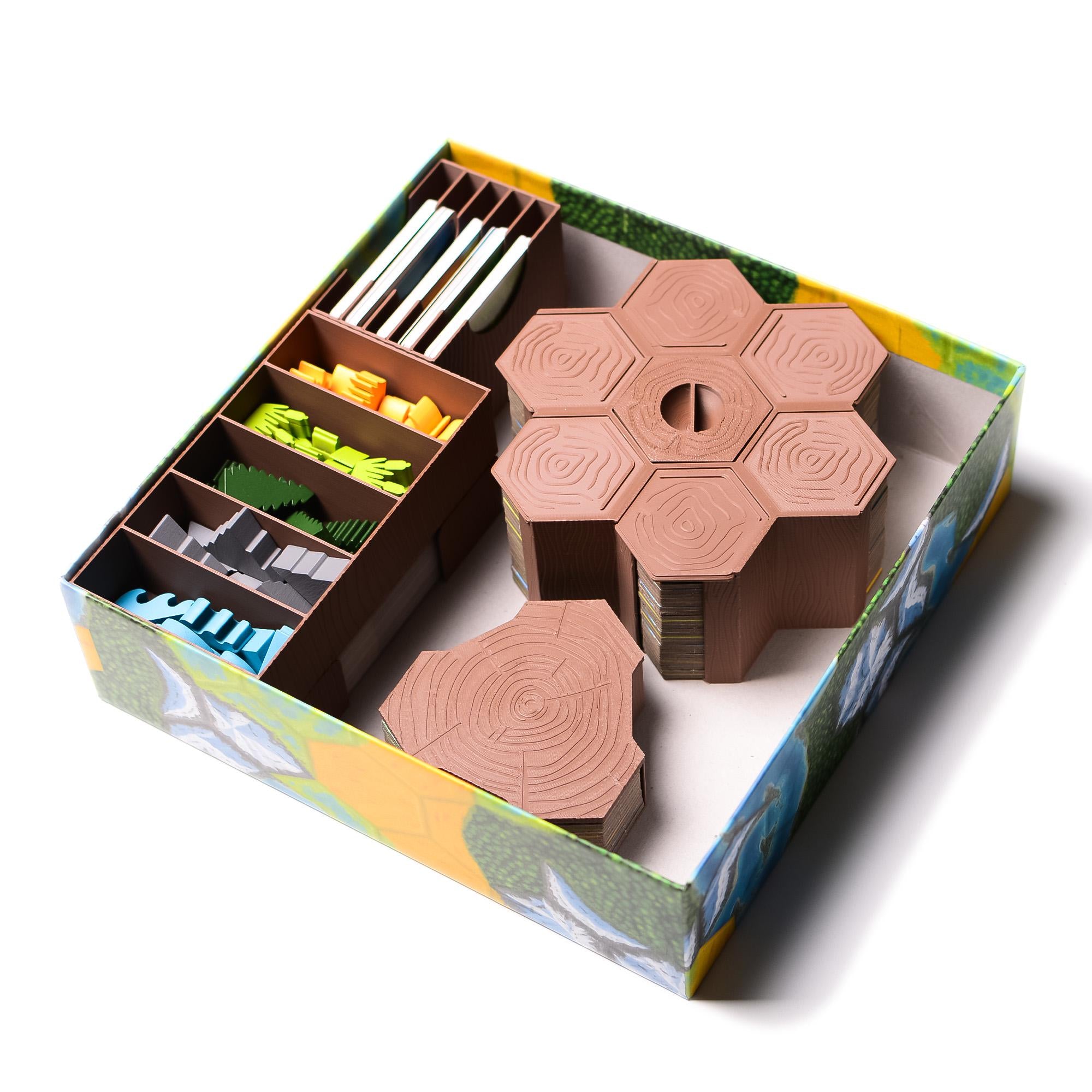 Cascadia and Landmarks Expansion Insert / Organizer (sleeved cards) - board game expansion set - BoardGeekFox
