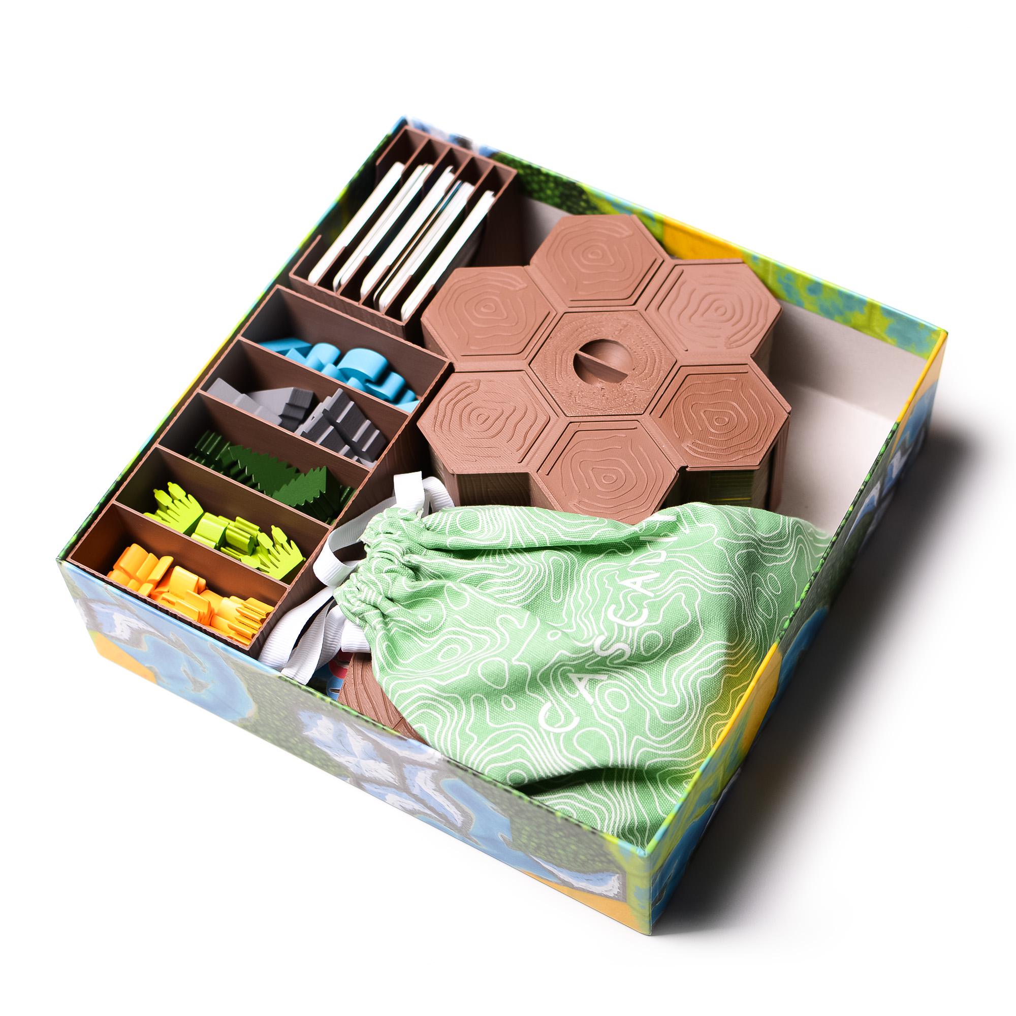 Cascadia and Landmarks Expansion Insert / Organizer (sleeved cards) - board game expansion set - BoardGeekFox
