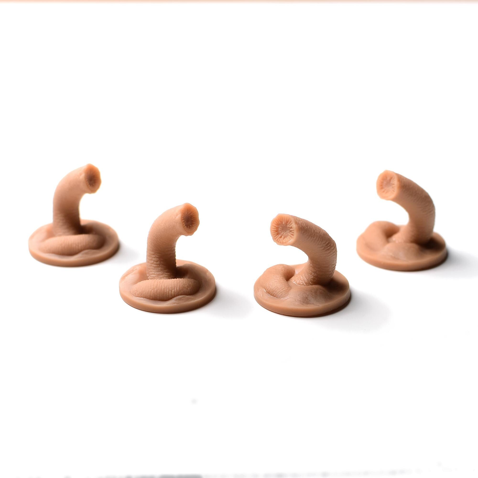 Dune Imperium: Uprising Compatible Sandworm Tokens - 4-Pack 3D Printed Game Accessory - board game expansion set - BoardGeekFox