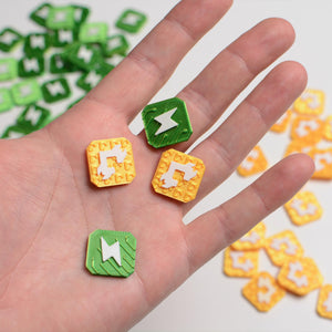 SETI: Credit & Energy Token Set – 60 Custom Game Tokens (30+30) for Board Game Upgrade - board game expansion set - BoardGeekFox