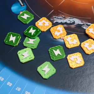 SETI: Credit & Energy Token Set – 60 Custom Game Tokens (30+30) for Board Game Upgrade - board game expansion set - BoardGeekFox