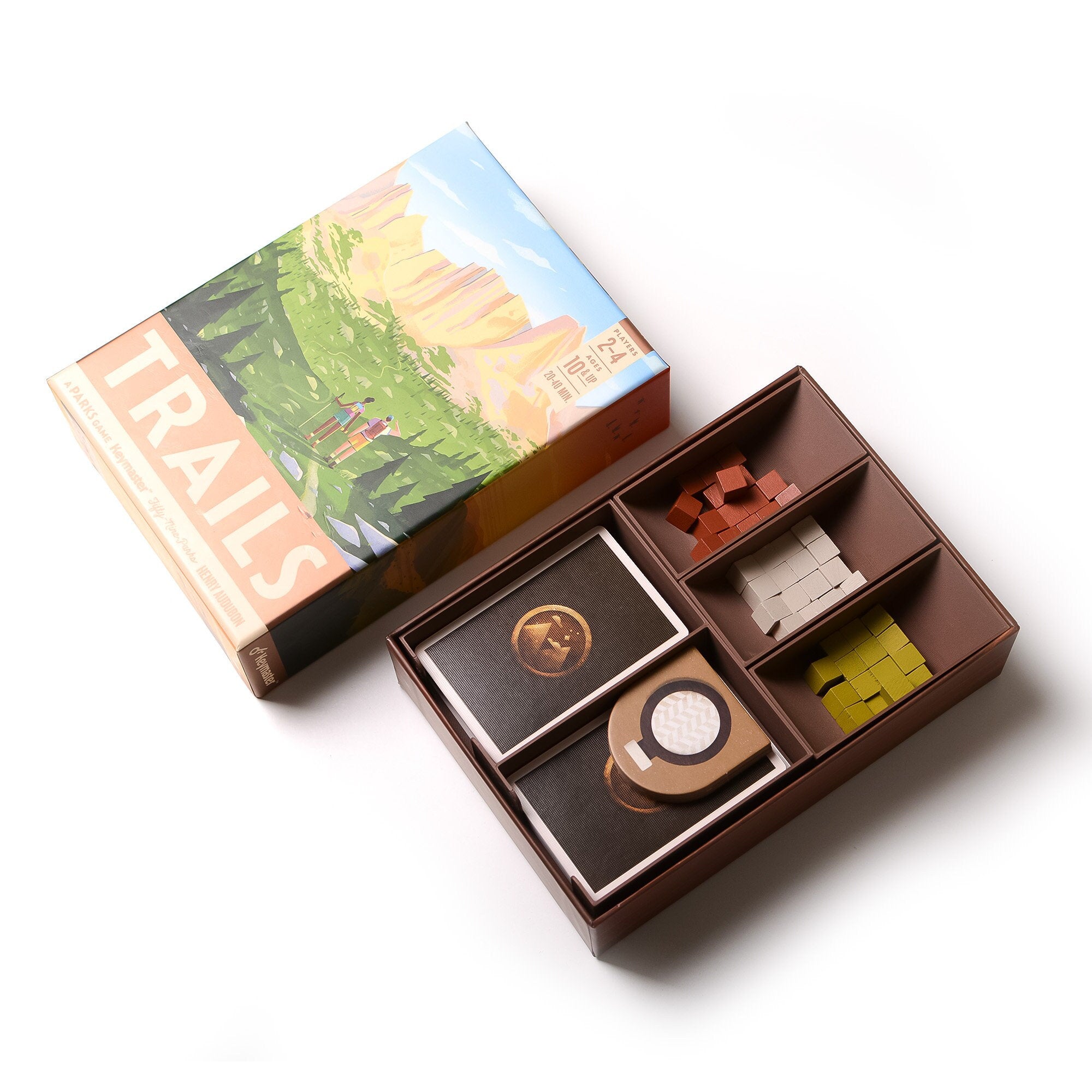 Trails Board Game Insert & Organizer with Token Upgrades - board game expansion set - BoardGeekFox