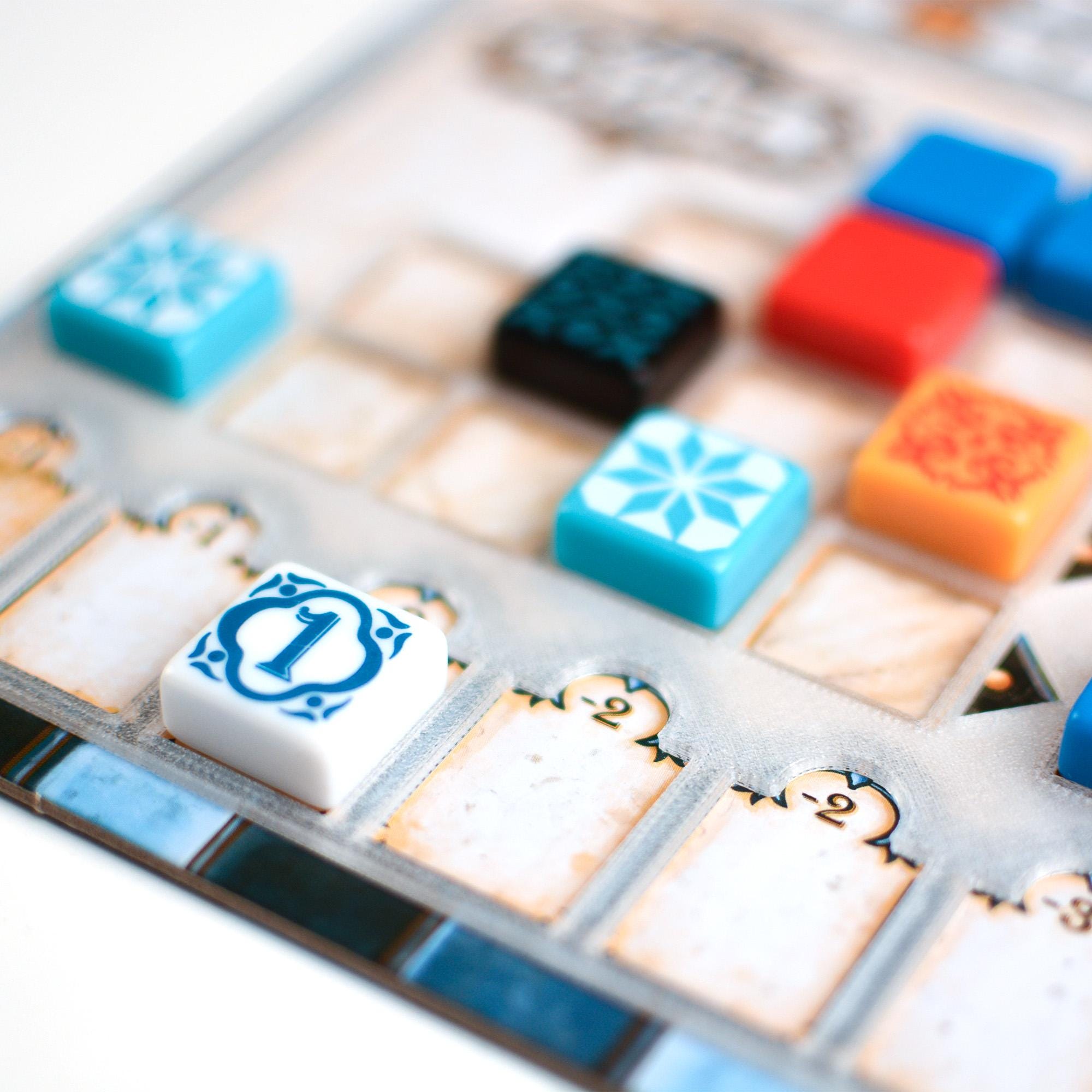 Azul Game Board Overlay – Transparent 3D Printed Tile Holder | 1 Piece or Set of 4 - board game expansion set - BoardGeekFox