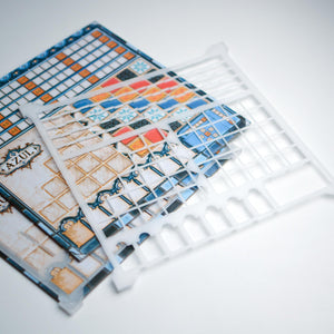 Azul Game Board Overlay – Transparent 3D Printed Tile Holder | 1 Piece or Set of 4 - board game expansion set - BoardGeekFox