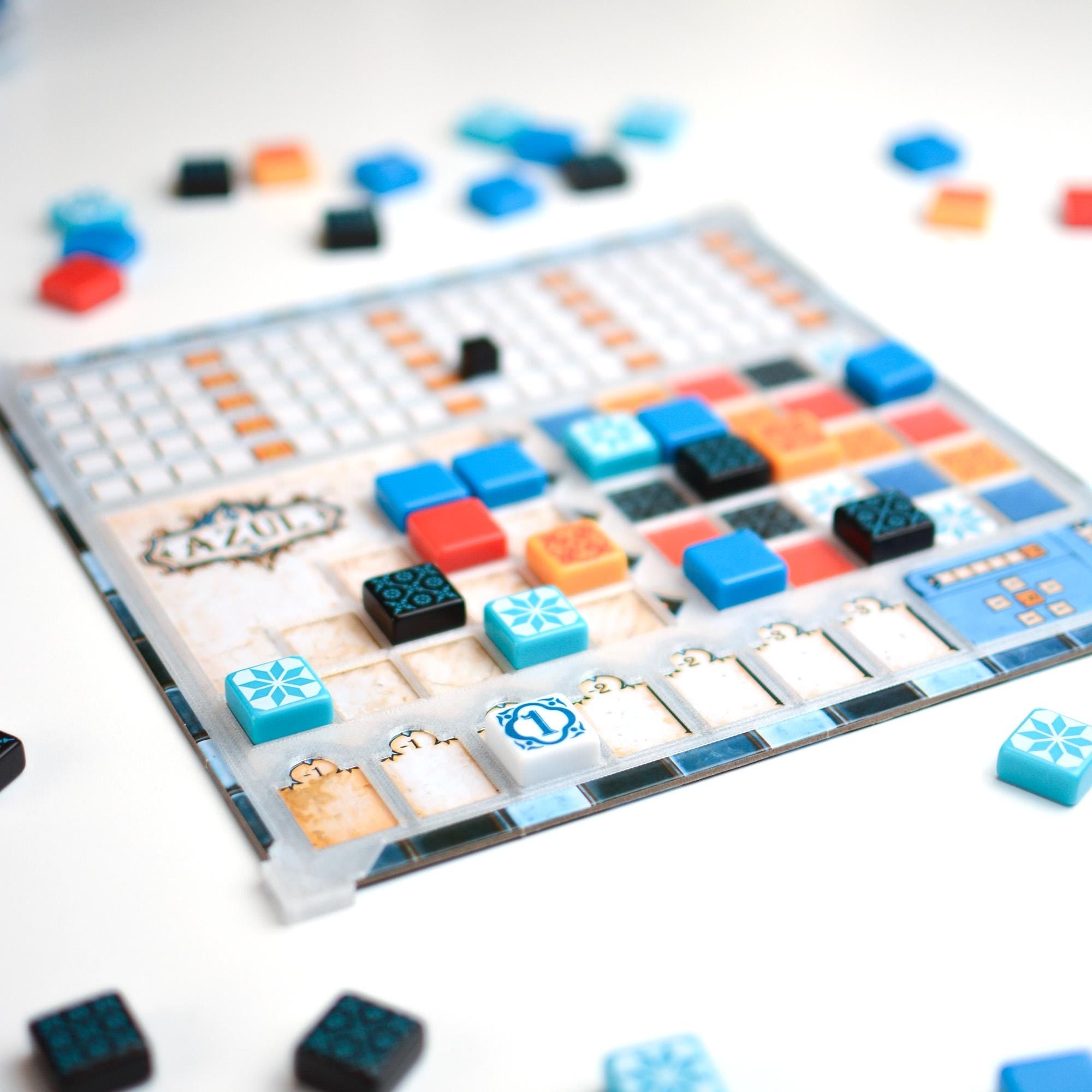 Azul Game Board Overlay – Transparent 3D Printed Tile Holder | 1 Piece or Set of 4 - board game expansion set - BoardGeekFox