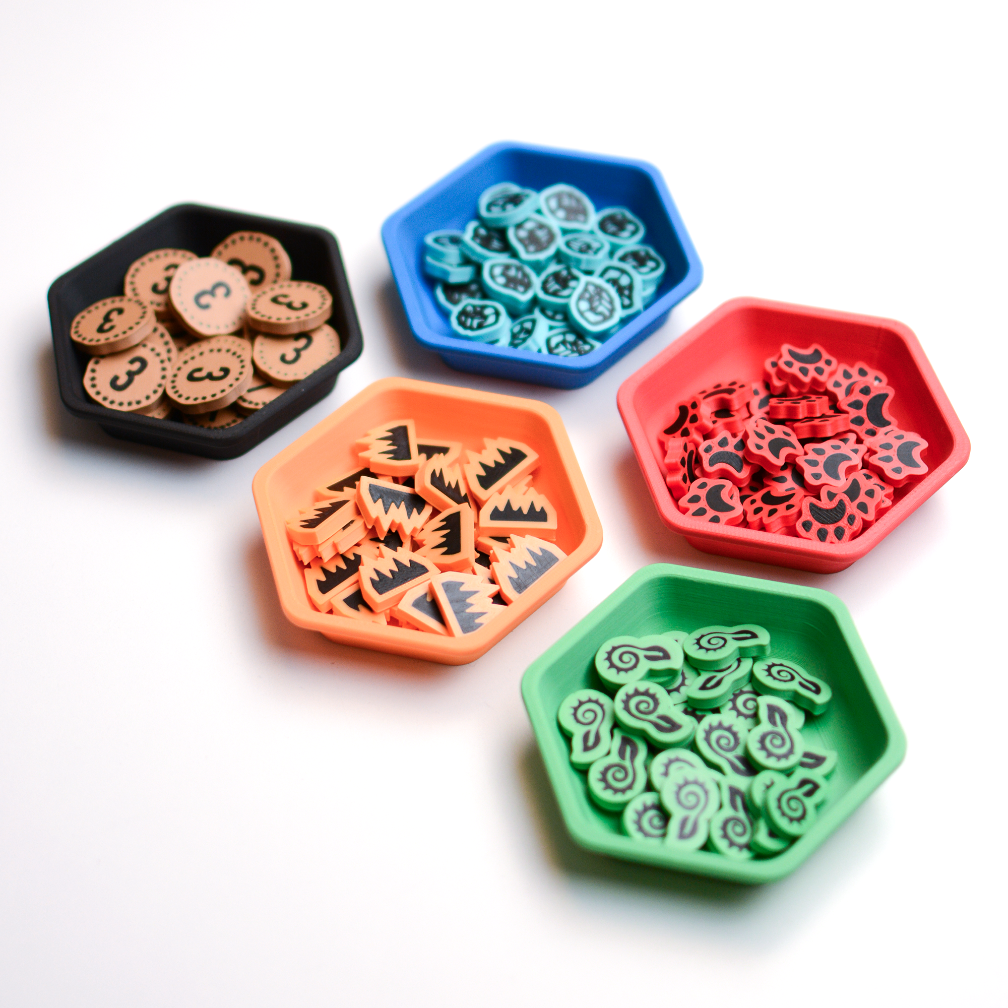 Hexagonal Token Holder – Budget Version - board game expansion set - BoardGeekFox