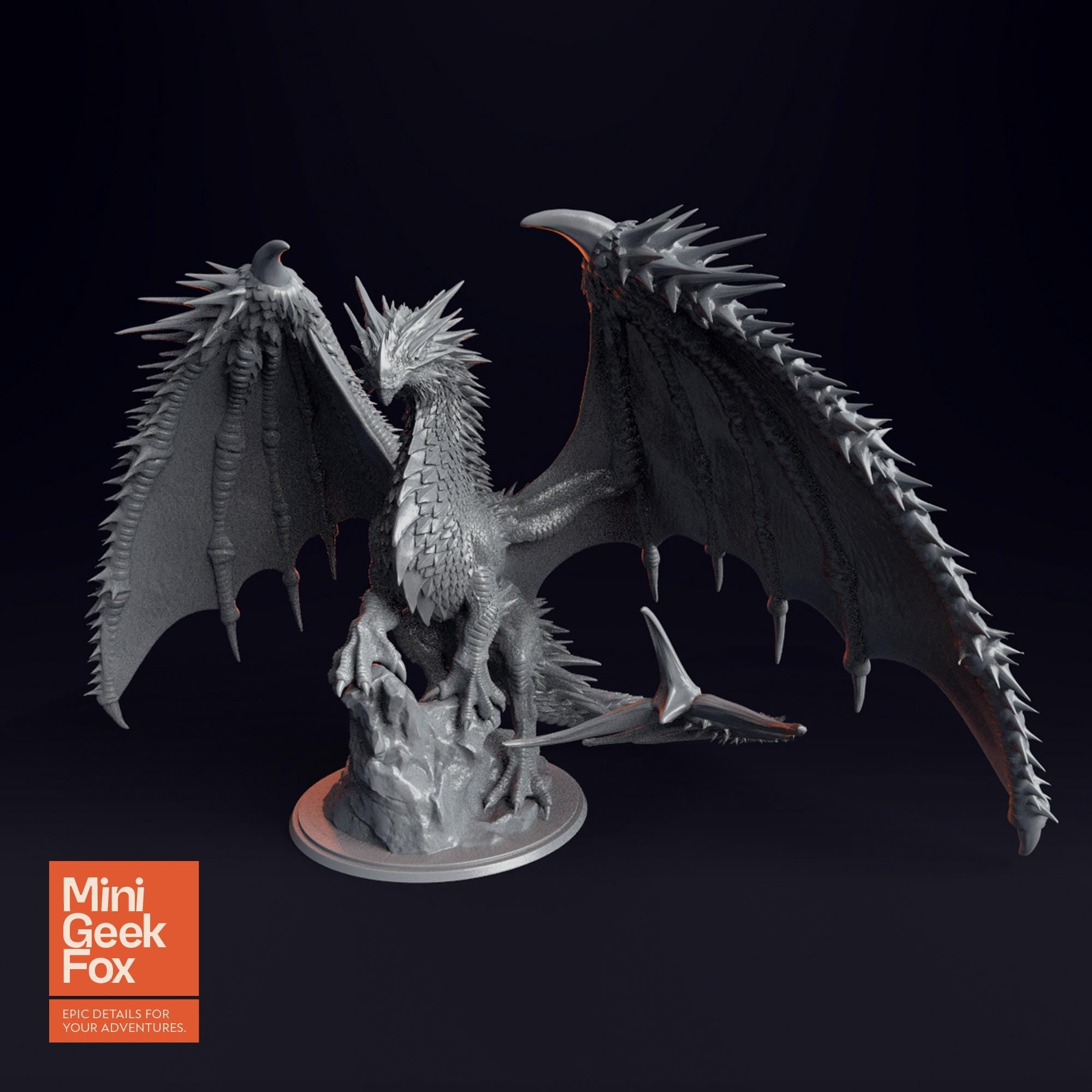 Ancient Red Dragon - Epic DnD Monster, Fantasy Tabletop RPG Miniature - board game expansion set - BoardGeekFox
