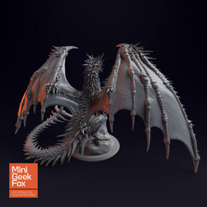 Ancient Red Dragon - Epic DnD Monster, Fantasy Tabletop RPG Miniature - board game expansion set - BoardGeekFox
