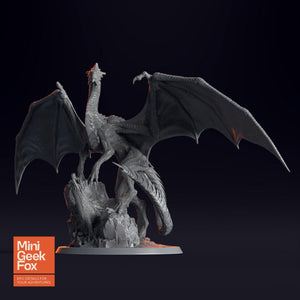 Young White Dragon Miniature - DnD Monster, Fantasy Tabletop RPG - board game expansion set - BoardGeekFox