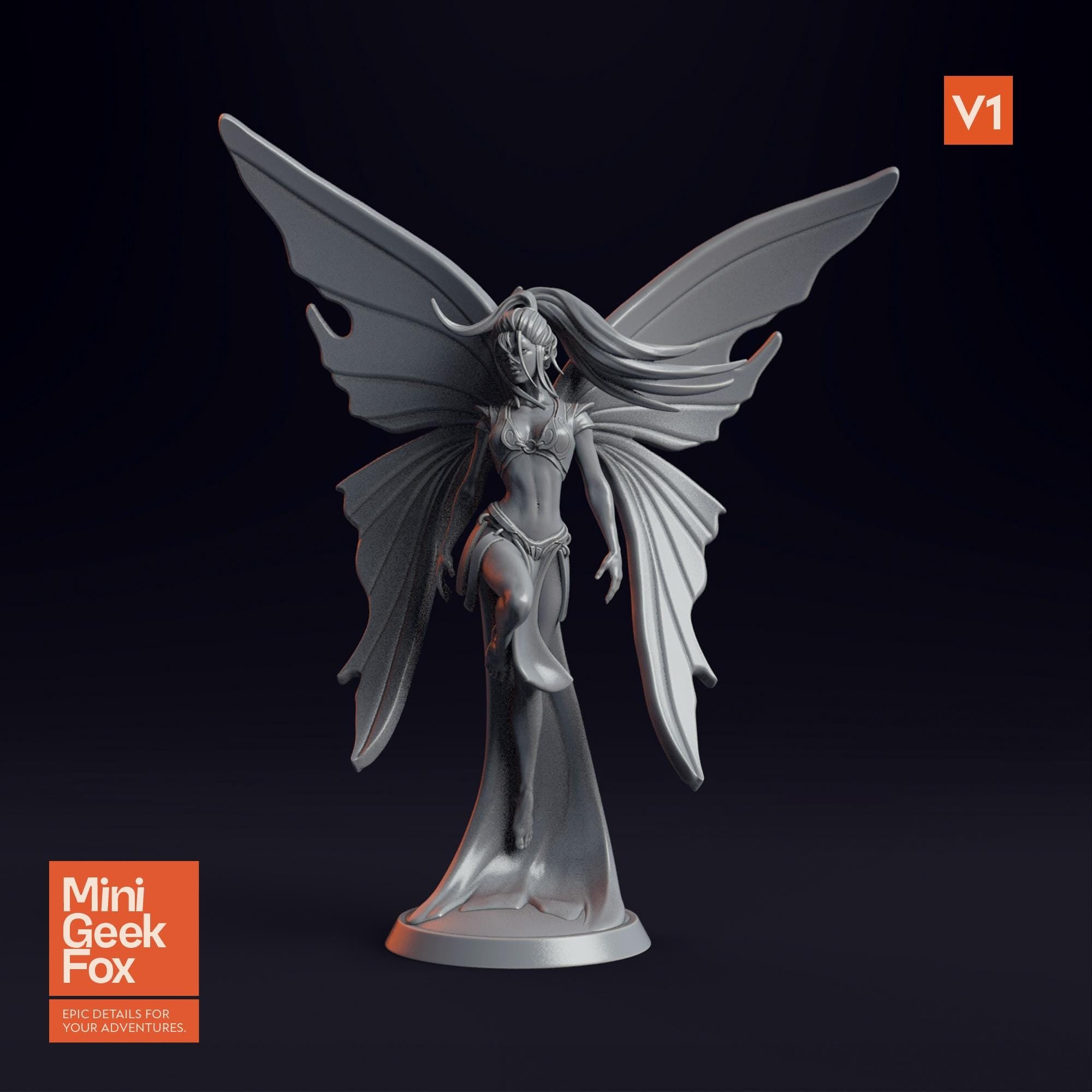 Fairy Pixie - Enchanting Fantasy Miniature, DnD Fairy, Tabletop RPG Figure (3 Versions Available) - board game expansion set - BoardGeekFox
