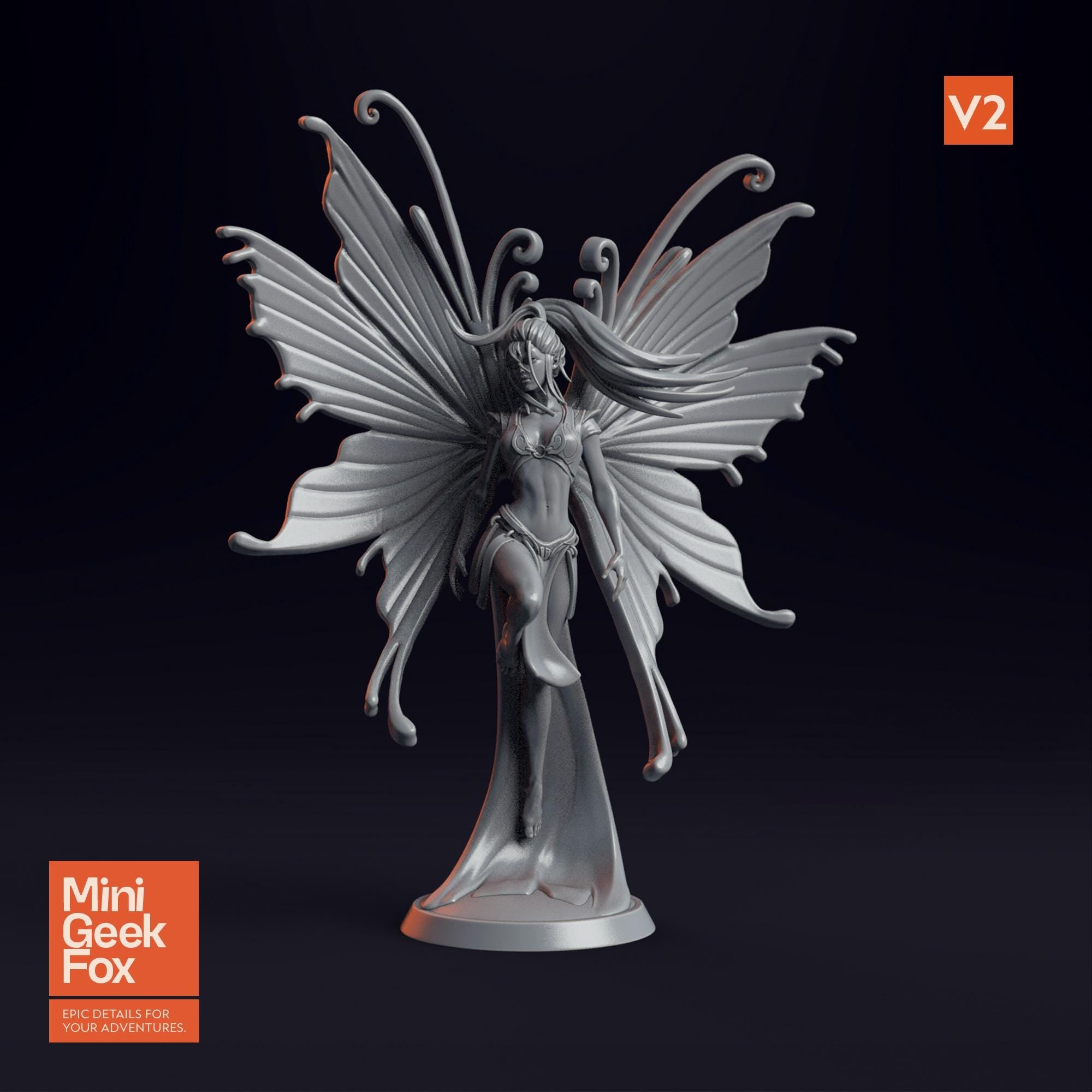Fairy Pixie - Enchanting Fantasy Miniature, DnD Fairy, Tabletop RPG Figure (3 Versions Available) - board game expansion set - BoardGeekFox