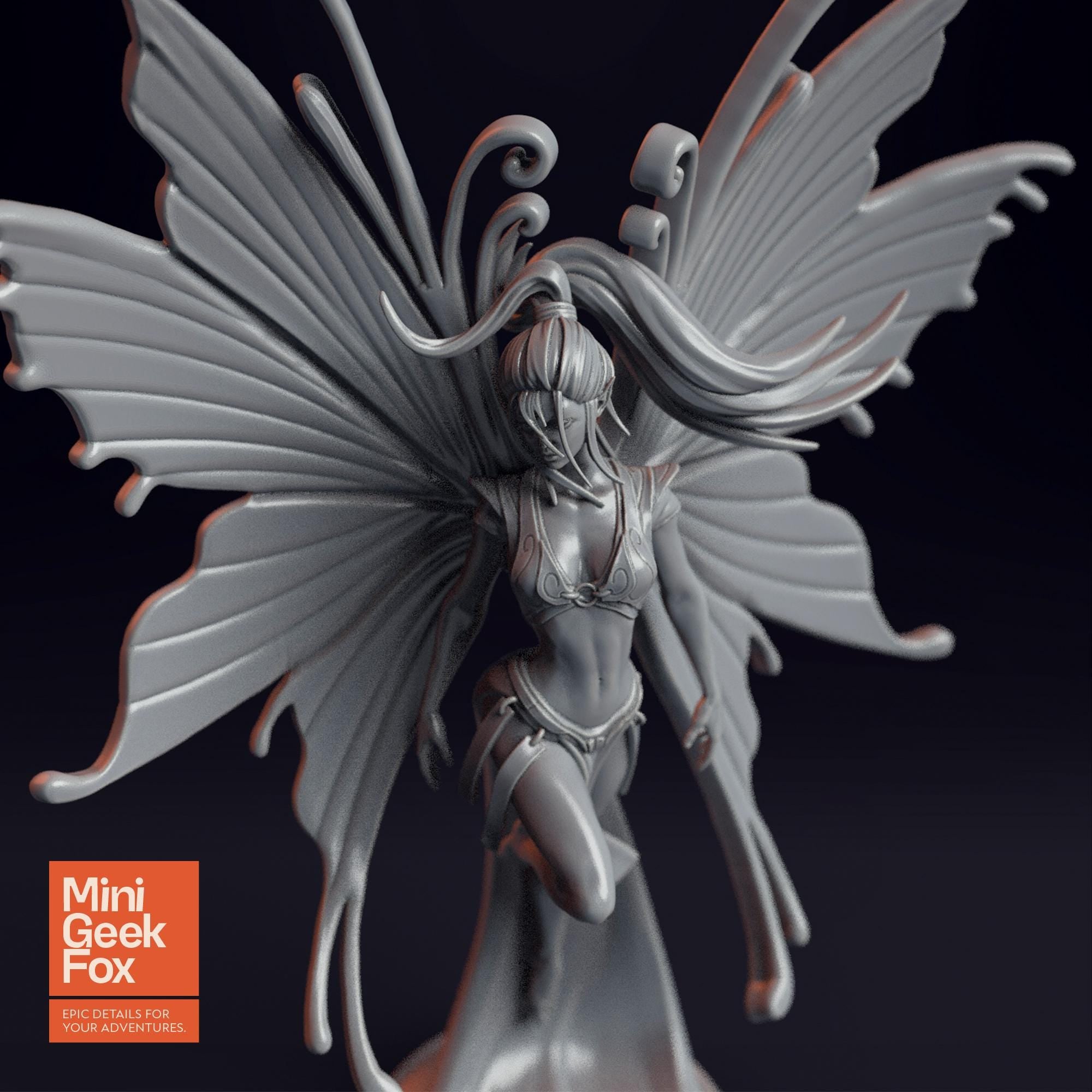 Fairy Pixie - Enchanting Fantasy Miniature, DnD Fairy, Tabletop RPG Figure (3 Versions Available) - board game expansion set - BoardGeekFox