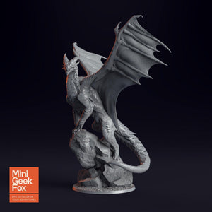 Legendary Metallic Copper Dragon - DnD Dragon, Epic Fantasy Miniature, Tabletop RPG Figure - board game expansion set - BoardGeekFox