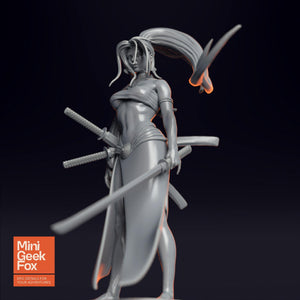 Samurai Fighter - Epic Fantasy Miniature, DnD Warrior, Tabletop RPG Figure - board game expansion set - BoardGeekFox