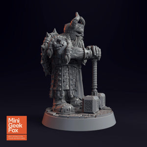 Ukko Hakka - The Dwarfs D&D Miniature - Horned Dwarf Guardian for Fantasy Tabletop RPGs - board game expansion set - BoardGeekFox