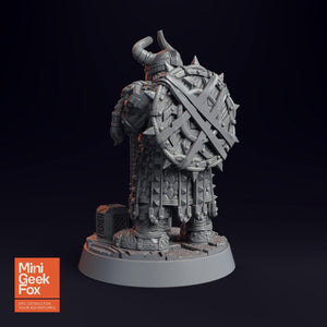 Ukko Hakka - The Dwarfs D&D Miniature - Horned Dwarf Guardian for Fantasy Tabletop RPGs - board game expansion set - BoardGeekFox