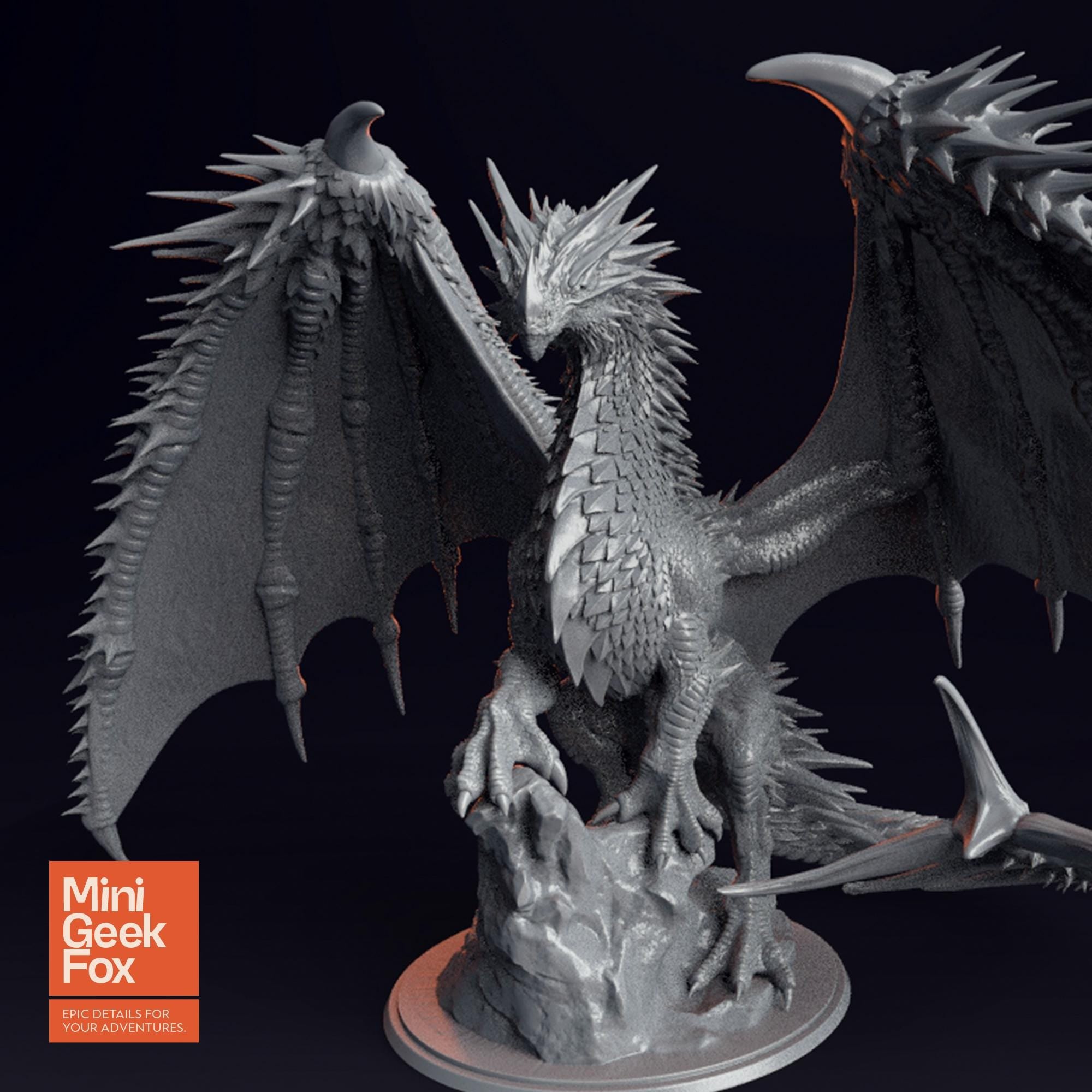 Ancient Red Dragon - Epic DnD Monster, Fantasy Tabletop RPG Miniature - board game expansion set - BoardGeekFox