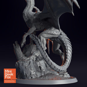 Young White Dragon Miniature - DnD Monster, Fantasy Tabletop RPG - board game expansion set - BoardGeekFox