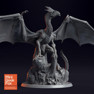 Young White Dragon Miniature - DnD Monster, Fantasy Tabletop RPG - board game expansion set - BoardGeekFox