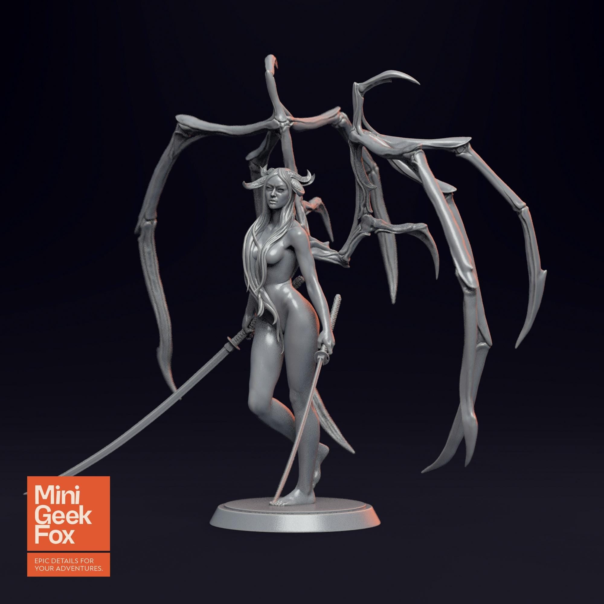 Succubus - DnD Demon, Fantasy Miniature, Tabletop RPG Figure - board game expansion set - BoardGeekFox