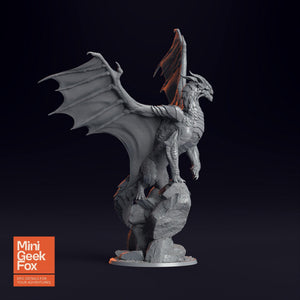 Legendary Metallic Copper Dragon - DnD Dragon, Epic Fantasy Miniature, Tabletop RPG Figure - board game expansion set - BoardGeekFox