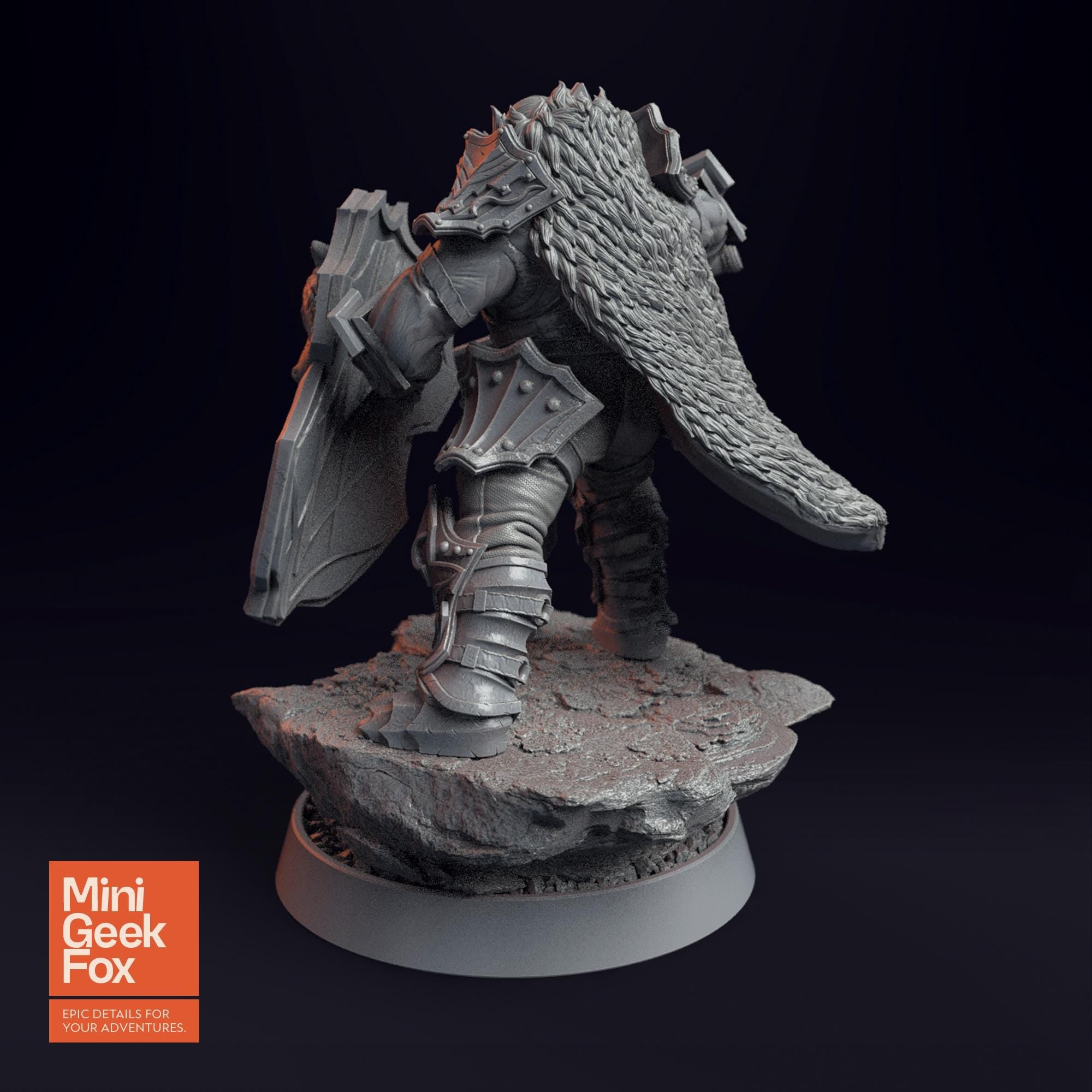 Hjalmar Strachan of the Forth Sun DnD Miniature - Sword & Shield Warrior for Fantasy Tabletop RPGs - board game expansion set - BoardGeekFox