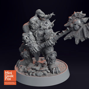 Lokomotiv Zwingli D&D Miniature - Brutal Warrior with Skull Mace for Fantasy Tabletop RPGs - board game expansion set - BoardGeekFox