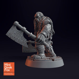 Petri "Red Axes" Redhalla D&D Miniature - Dual Axe Dwarf Warrior for Fantasy Tabletop RPGs - board game expansion set - BoardGeekFox