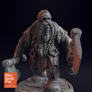 Petri "Red Axes" Redhalla D&D Miniature - Dual Axe Dwarf Warrior for Fantasy Tabletop RPGs - board game expansion set - BoardGeekFox