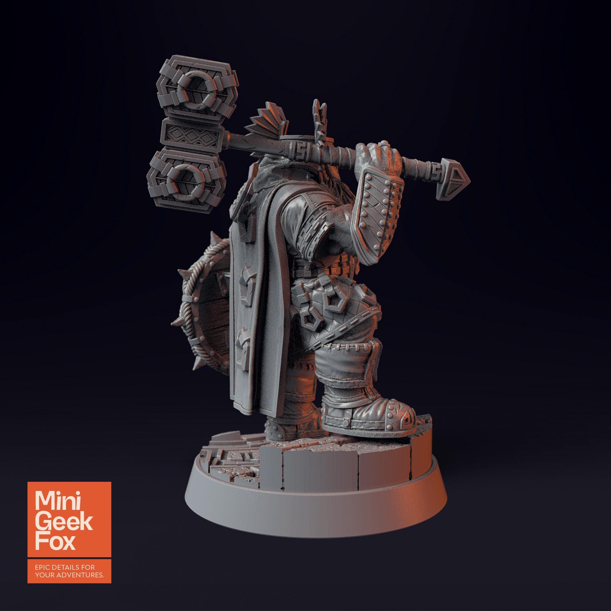 Imar Hakka - The Dwarfs D&D Miniature - Shielded Dwarf Defender for Fantasy Tabletop RPGs - board game expansion set - BoardGeekFox