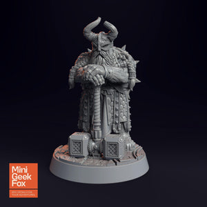 Ukko Hakka - The Dwarfs D&D Miniature - Horned Dwarf Guardian for Fantasy Tabletop RPGs - board game expansion set - BoardGeekFox