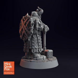 Ukko Hakka - The Dwarfs D&D Miniature - Horned Dwarf Guardian for Fantasy Tabletop RPGs - board game expansion set - BoardGeekFox